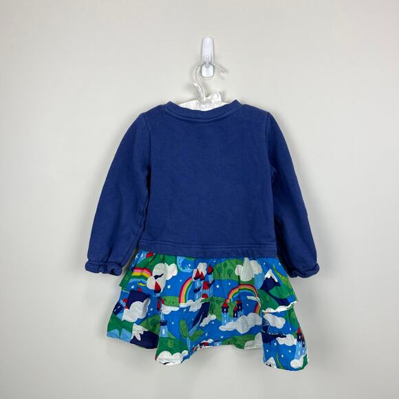 Mini Boden Appliqué Hotchpotch Dress Multi Dragon Sky 3-4 - Picture 7 of 8